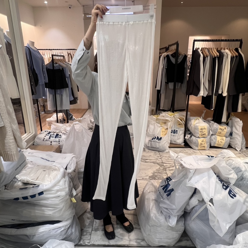 WOOD SAGE直郵韓國代購㊣女裝新品時尚休閑打底褲鯊魚褲修身WOOD SAGE打底褲/鯊魚褲圖色1