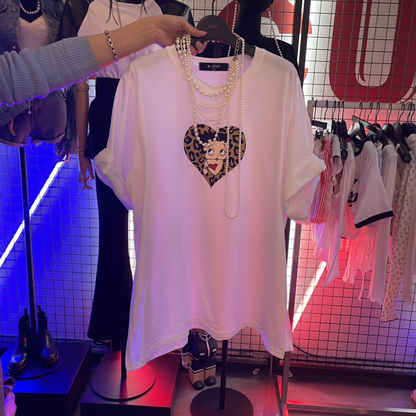 A-CUT韓國直郵㊣女裝新品時尚人氣職業推薦休閑25春夏熱賣T恤A-CUTT恤圖色2