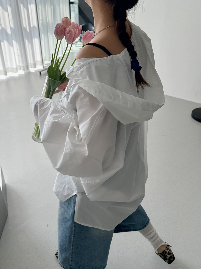 BYRING韓國㊣直郵東大門代購女裝新款熱賣休閑襯衫蕾絲衫連帽BYRING襯衫/蕾絲衫