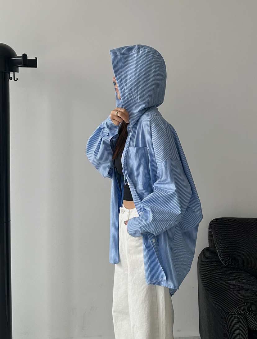 BYRING韓國㊣直郵東大門代購女裝新款熱賣休閑襯衫蕾絲衫連帽BYRING襯衫/蕾絲衫