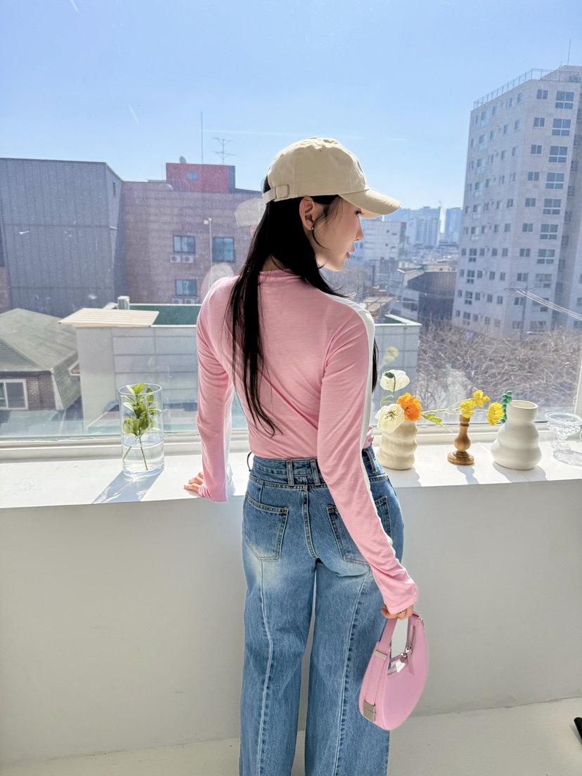AVEC-OT韓國㊣直郵東大門代購女裝新款熱賣25春夏人氣長袖T恤AVEC-OT長袖T恤