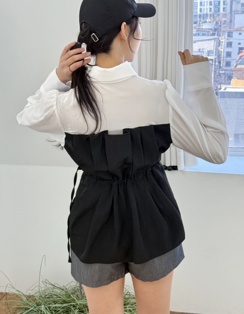 AVEC-OT韓國直郵㊣女裝新款推薦人氣25春夏時尚襯衫蕾絲衫EIGHTGLOW襯衫/蕾絲衫