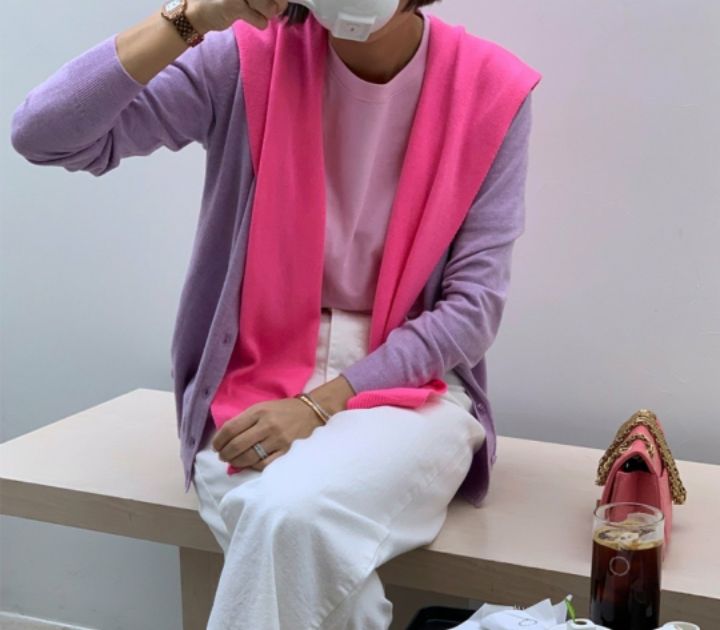EBADA直郵韓國代購㊣女裝新款職業休閑時尚圍巾披肩披肩開衫EBADA圍巾/披肩圖色4