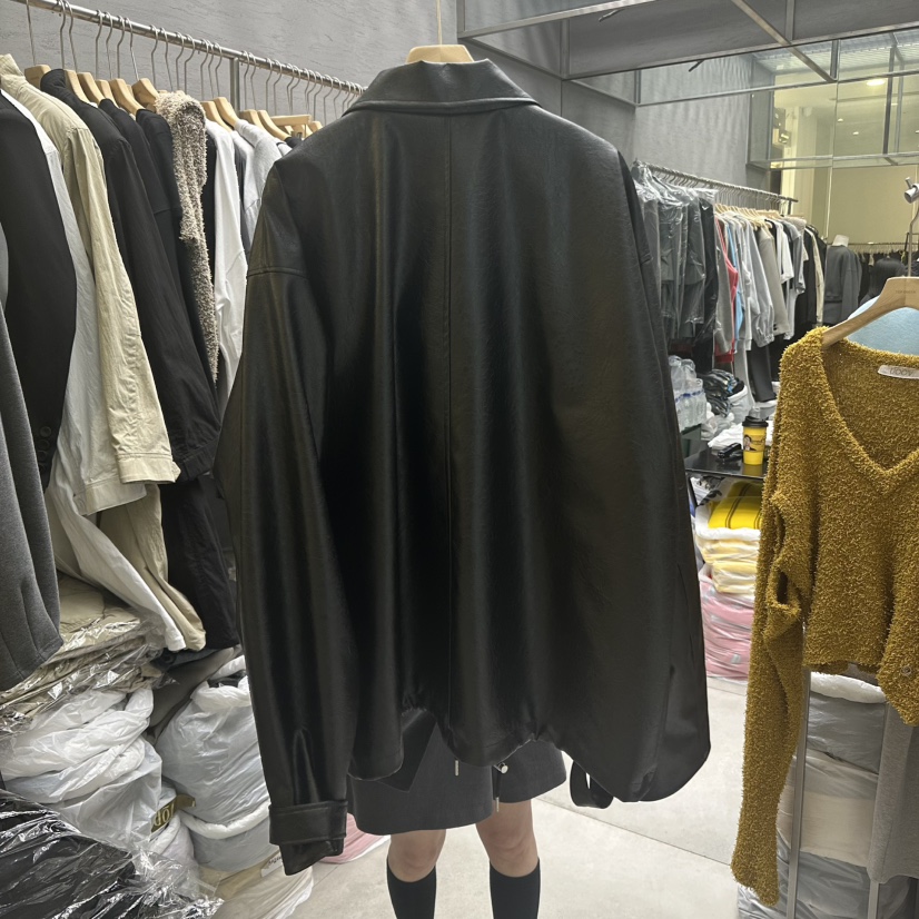 UOOV韓國直郵㊣東大門實拍女裝新品職業休閑時尚25春夏夾克皮革UOOV夾克