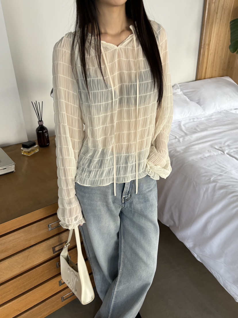 Verbena東大門直郵女裝新品25春夏人氣熱賣職業時尚襯衫蕾絲衫Verbena襯衫/蕾絲衫