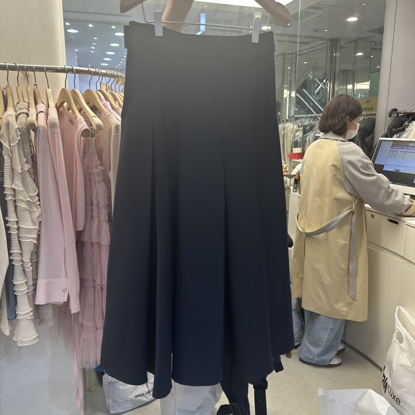 FOUNDATION東大門直郵女裝新款休閑人氣時尚職業長裙含腰帶FOUNDATION長裙