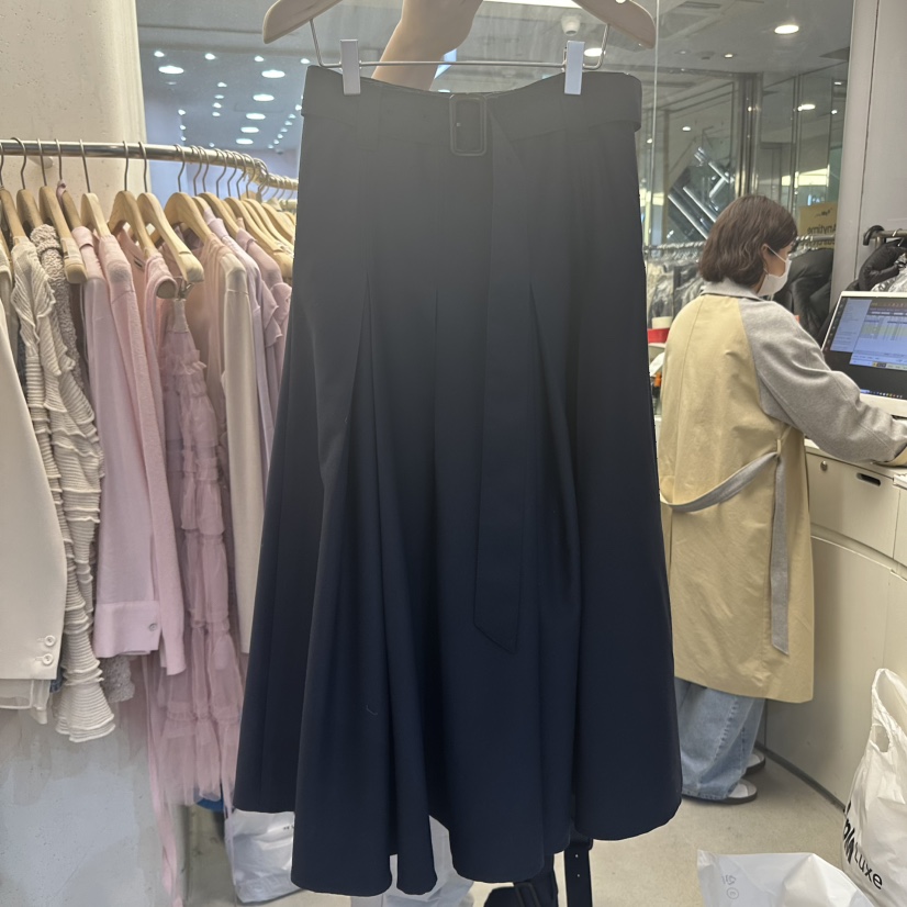 FOUNDATION東大門直郵女裝新款休閑人氣時尚職業長裙含腰帶FOUNDATION長裙圖色1