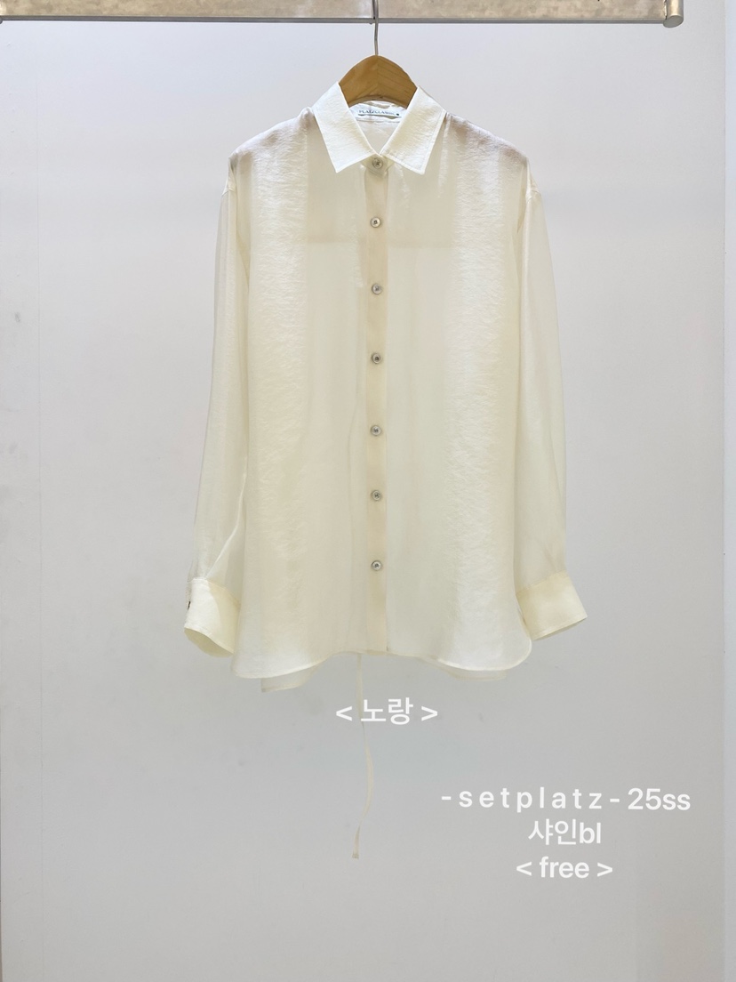 SETPLATZ東大門代購女裝新款休閑時尚熱賣25春夏襯衫蕾絲衫PLATZCLASSIC襯衫/蕾絲衫圖色2