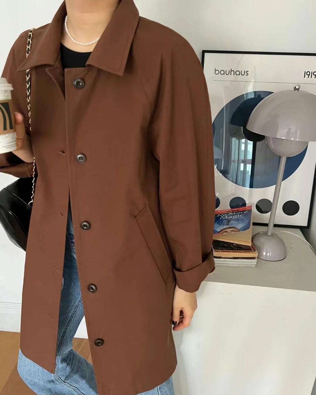 HONESTY-허니스티-T東大門實拍女裝新品25春夏熱賣長款風衣HONESTY長款風衣