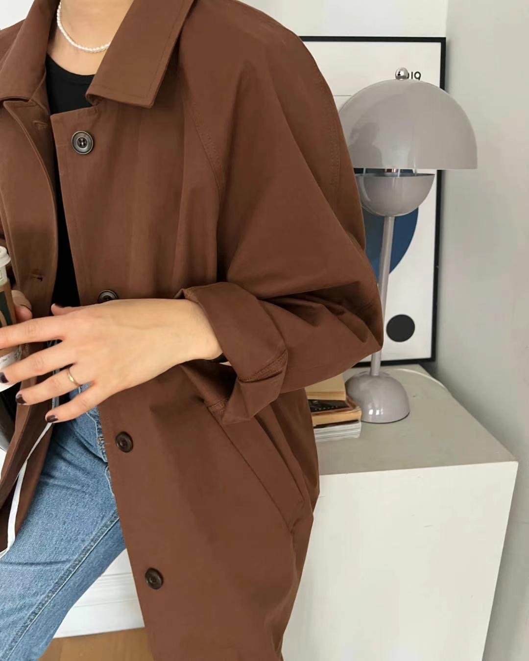 HONESTY-허니스티-T東大門實拍女裝新品25春夏熱賣長款風衣HONESTY長款風衣