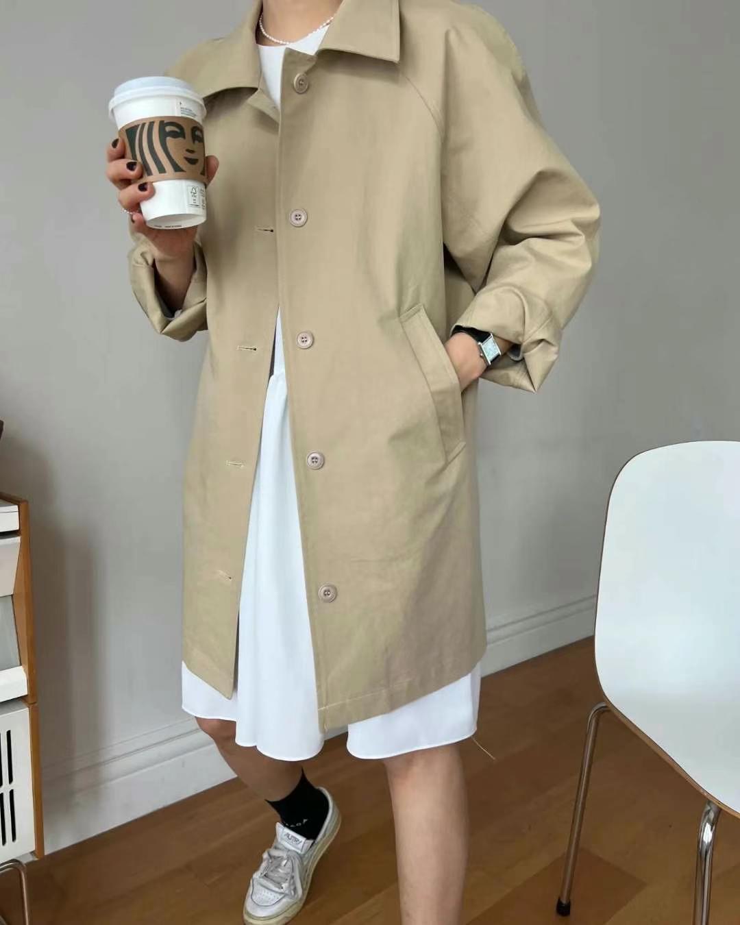 HONESTY-허니스티-T東大門實拍女裝新品25春夏熱賣長款風衣HONESTY長款風衣