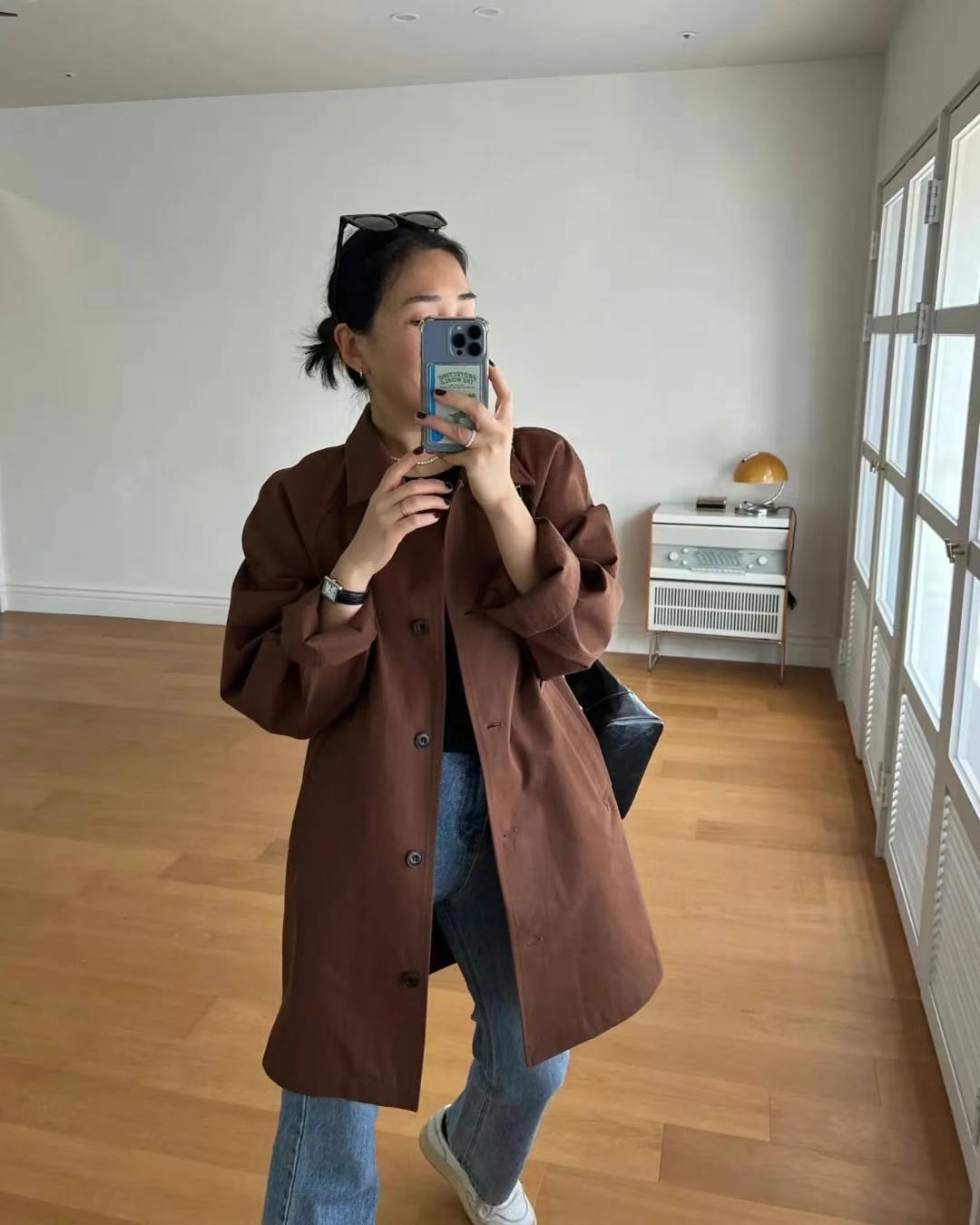HONESTY-허니스티-T東大門實拍女裝新品25春夏熱賣長款風衣HONESTY長款風衣
