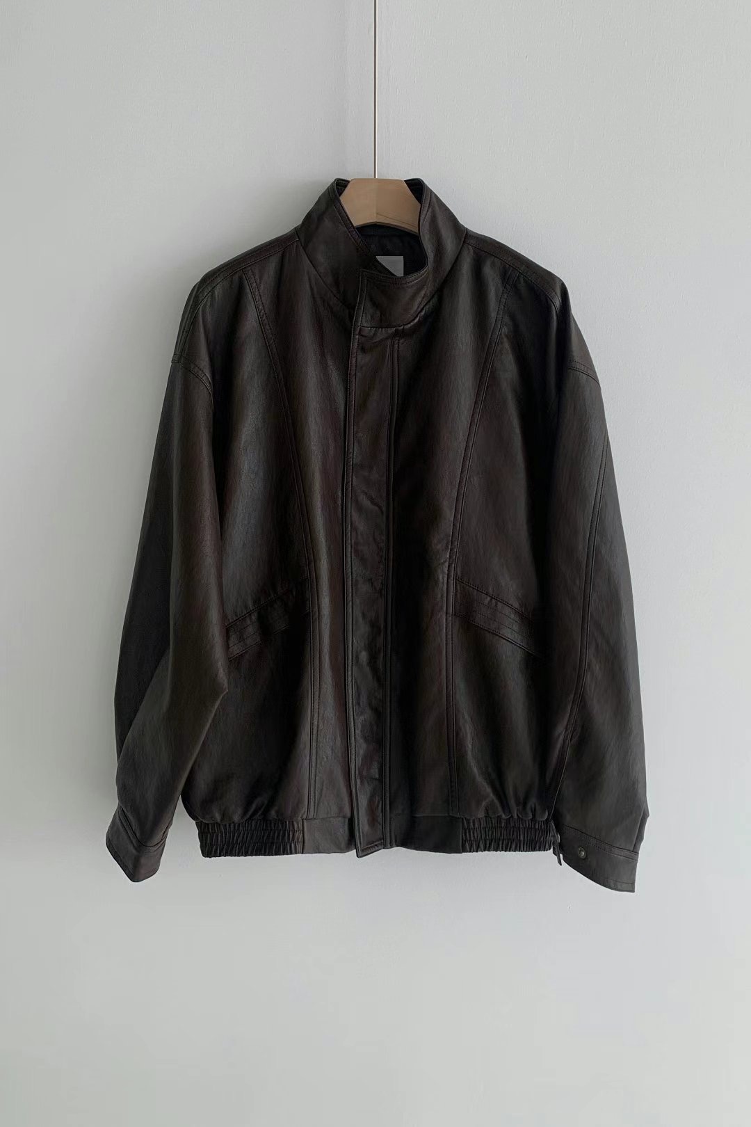 BARISTAR東大門實拍女士新品25春夏真品休閑時尚夾克皮革高領BARISTAR夾克