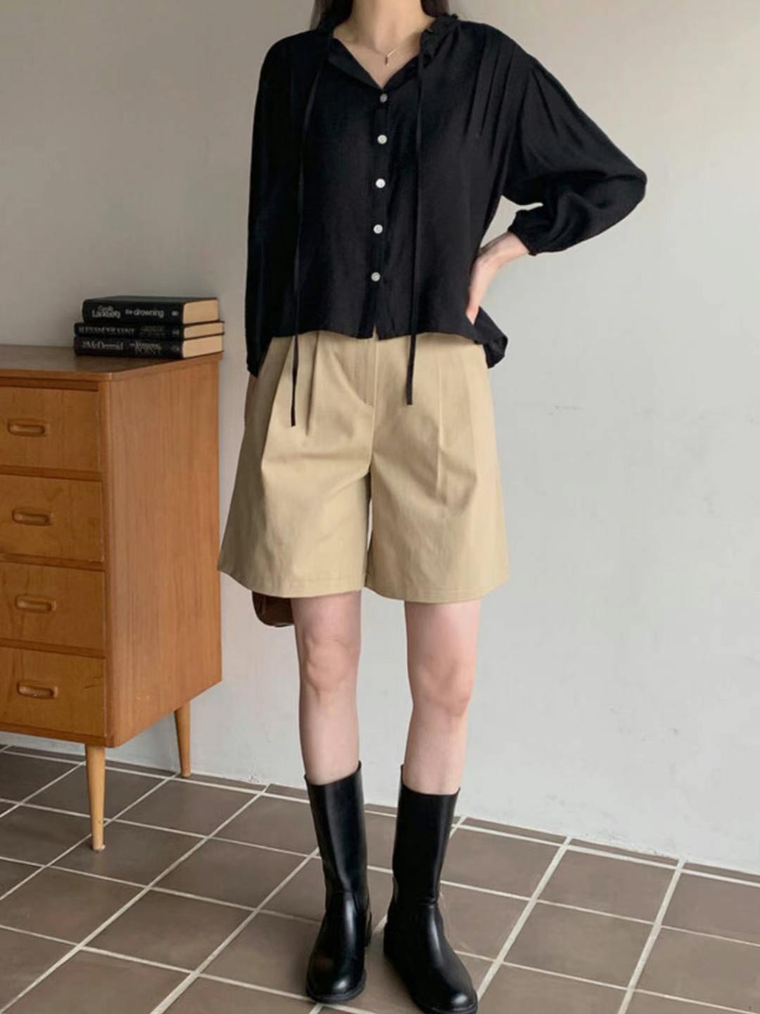 HONESTY-허니스티-T東大門直郵女士新品休閑襯衫蕾絲衫褶皺HONESTY襯衫/蕾絲衫