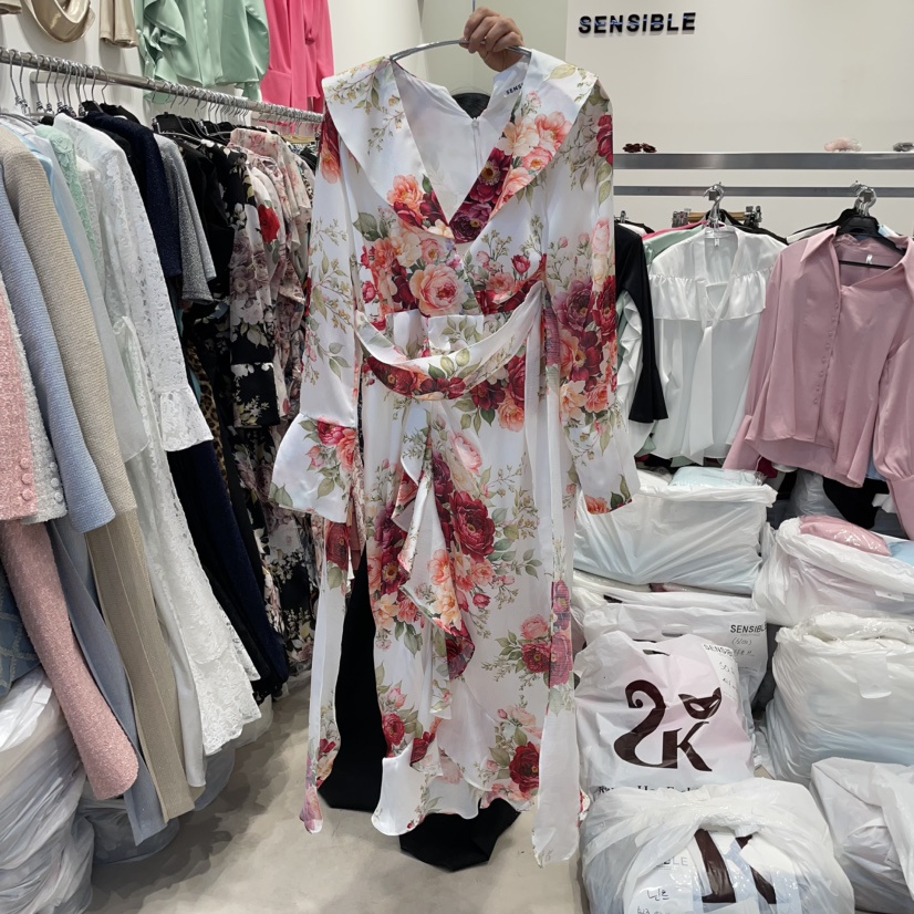 SENSIBLE-S韓國直郵㊣女裝新品時尚25春夏連衣裙含腰帶披肩SENSIBLE連衣裙