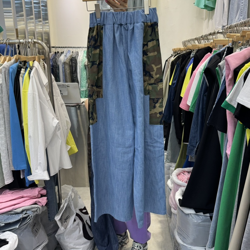 MIX韓國直郵㊣東大門實拍女裝新品推薦熱賣人氣時尚休閑褲迷彩MIX休閑褲