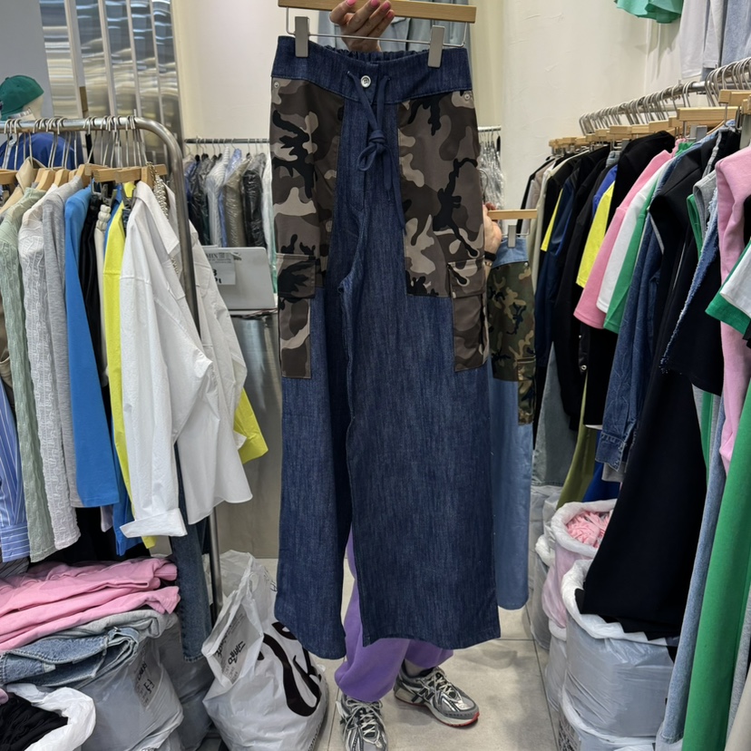 MIX韓國直郵㊣東大門實拍女裝新品推薦熱賣人氣時尚休閑褲迷彩MIX休閑褲圖色2