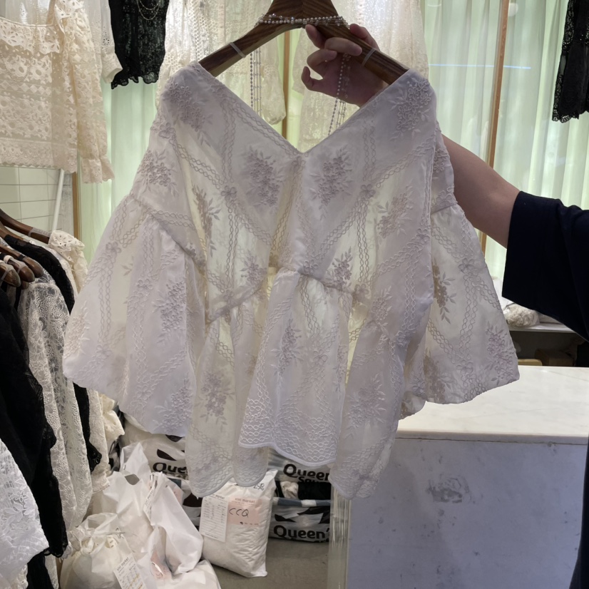 VIVI MARKET直郵韓國代購㊣女裝新品熱賣推薦25春夏襯衫蕾絲衫VIVI MARKET襯衫/蕾絲衫