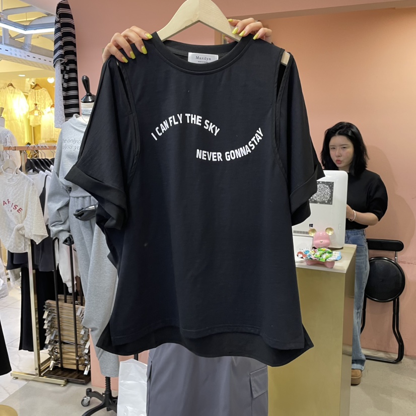 MARILYN韓國直郵㊣東大門實拍女裝新品職業推薦25春夏休閑T恤MARILYNT恤圖色3