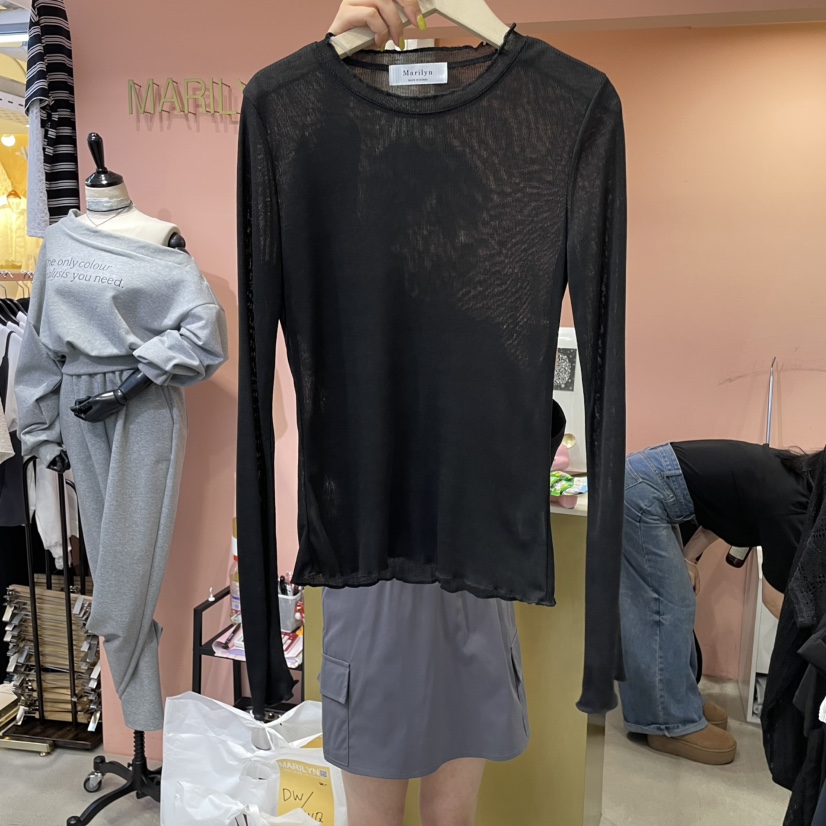 MARILYN直郵韓國代購㊣女裝新款人氣熱賣推薦時尚25春夏長袖T恤MARILYN長袖T恤圖色2