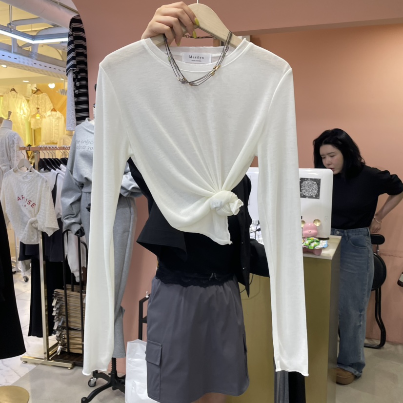 MARILYN直郵韓國代購㊣女裝新款人氣熱賣推薦時尚25春夏長袖T恤MARILYN長袖T恤圖色3