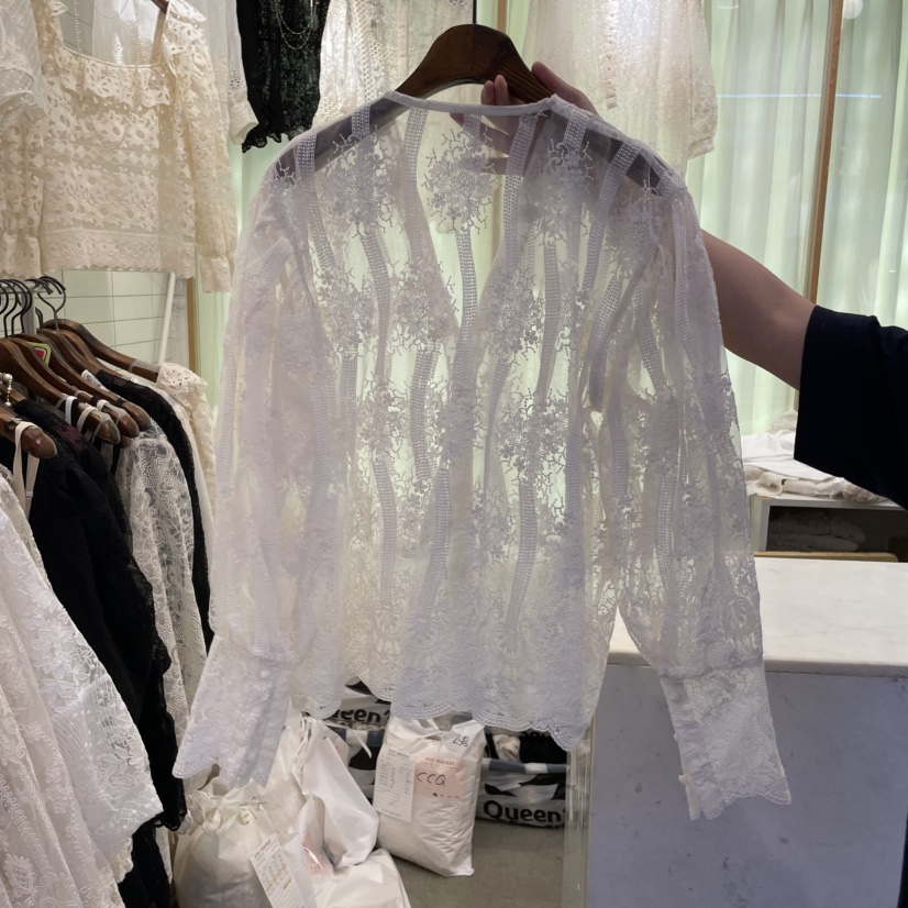 VIVI MARKET韓國直郵㊣女裝新品25春夏職業時尚襯衫蕾絲衫VIVI MARKET襯衫/蕾絲衫