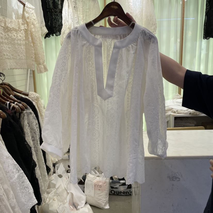 VIVI MARKET韓國直郵㊣女裝新品時尚職業休閑人氣襯衫蕾絲衫VIVI MARKET襯衫/蕾絲衫
