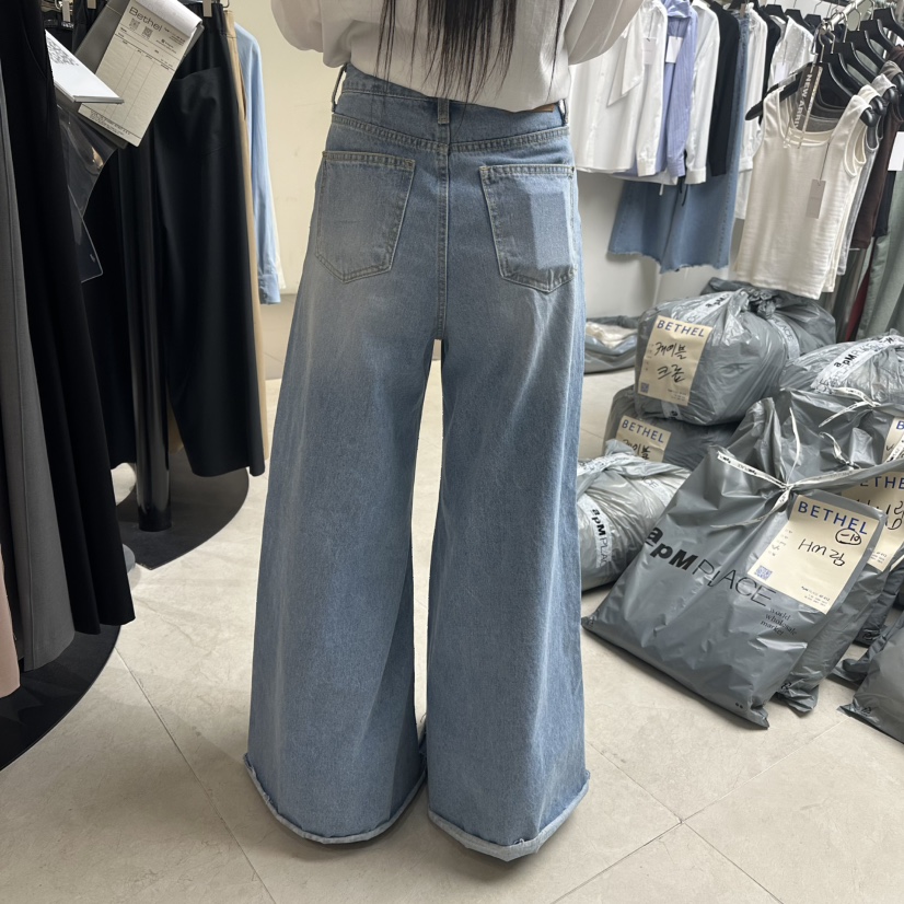 BETHEL韓國㊣直郵東大門代購女裝新款休閑職業推薦時尚牛仔褲BETHEL牛仔褲