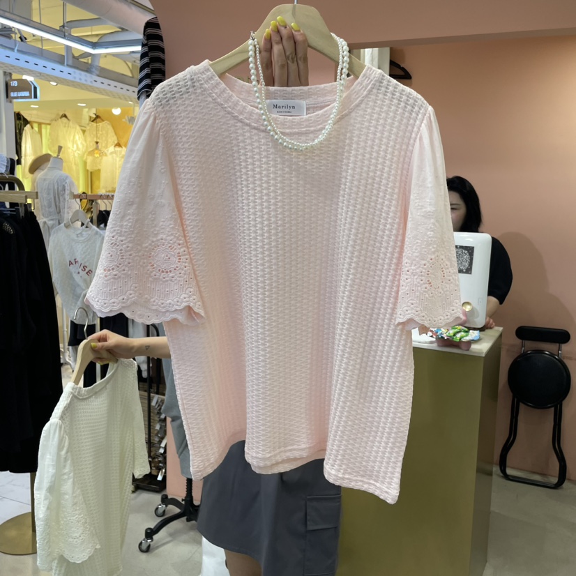 MARILYN韓國直郵㊣東大門實拍女裝新款休閑25春夏職業人氣T恤MARILYNT恤圖色2