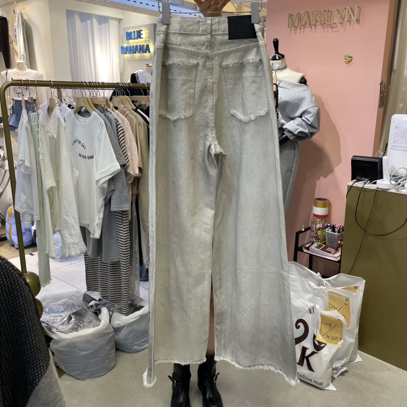 MARILYN韓國直郵㊣東大門實拍女裝新品休閑時尚推薦人氣牛仔褲MARILYN牛仔褲