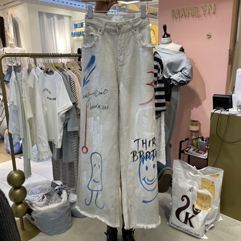 MARILYN韓國直郵㊣東大門實拍女裝新品休閑時尚推薦人氣牛仔褲MARILYN牛仔褲圖色1