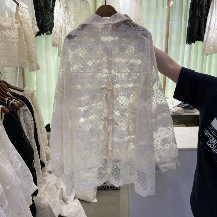 VIVI MARKET直郵韓國代購㊣女裝新款推薦時尚25春夏襯衫蕾絲衫VIVI MARKET襯衫/蕾絲衫