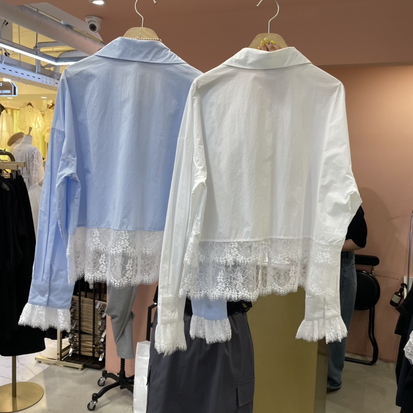 MARILYN直郵韓國代購㊣女裝新品職業休閑時尚人氣襯衫蕾絲衫MARILYN襯衫/蕾絲衫