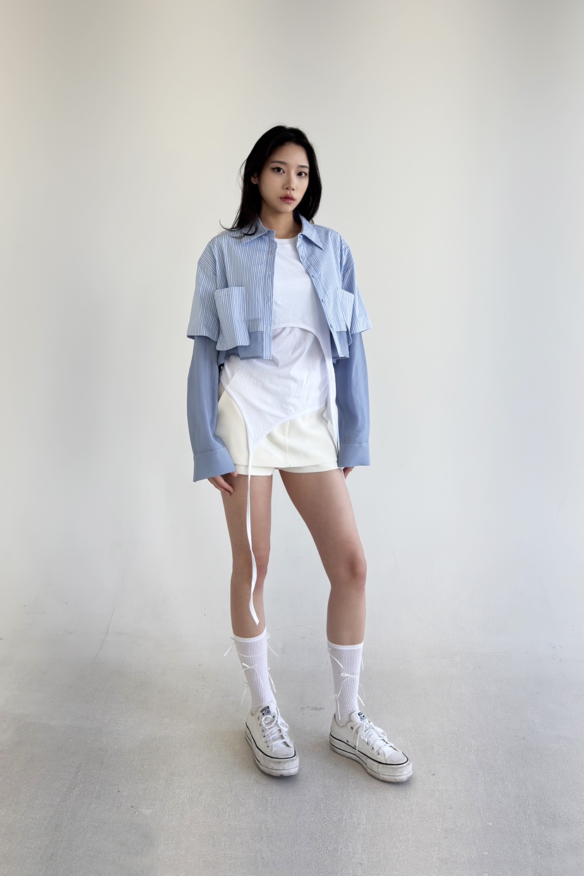 NOV7直郵韓國代購㊣女裝新款休閑時尚推薦職業25春夏襯衫蕾絲衫the ebony eyes/NOV7襯衫/蕾絲衫