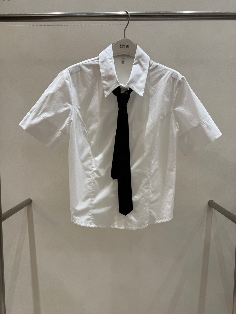 FEFFER韓國㊣直郵東大門代購女裝新品25春夏襯衫蕾絲衫含領帶FEFFER襯衫/蕾絲衫