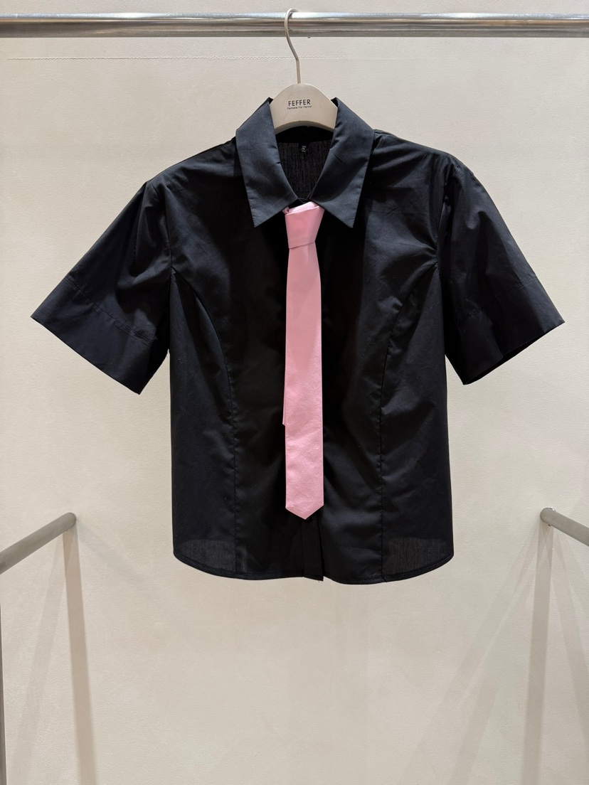 FEFFER韓國㊣直郵東大門代購女裝新品25春夏襯衫蕾絲衫含領帶FEFFER襯衫/蕾絲衫圖色2
