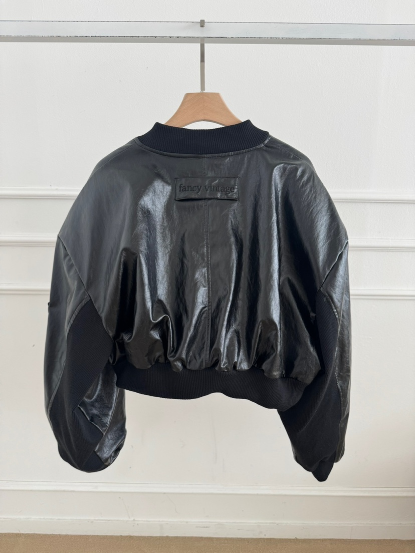 FANCY直郵韓國代購㊣女裝新品時尚25春夏推薦休閑人氣夾克皮革FANCY/Something夾克