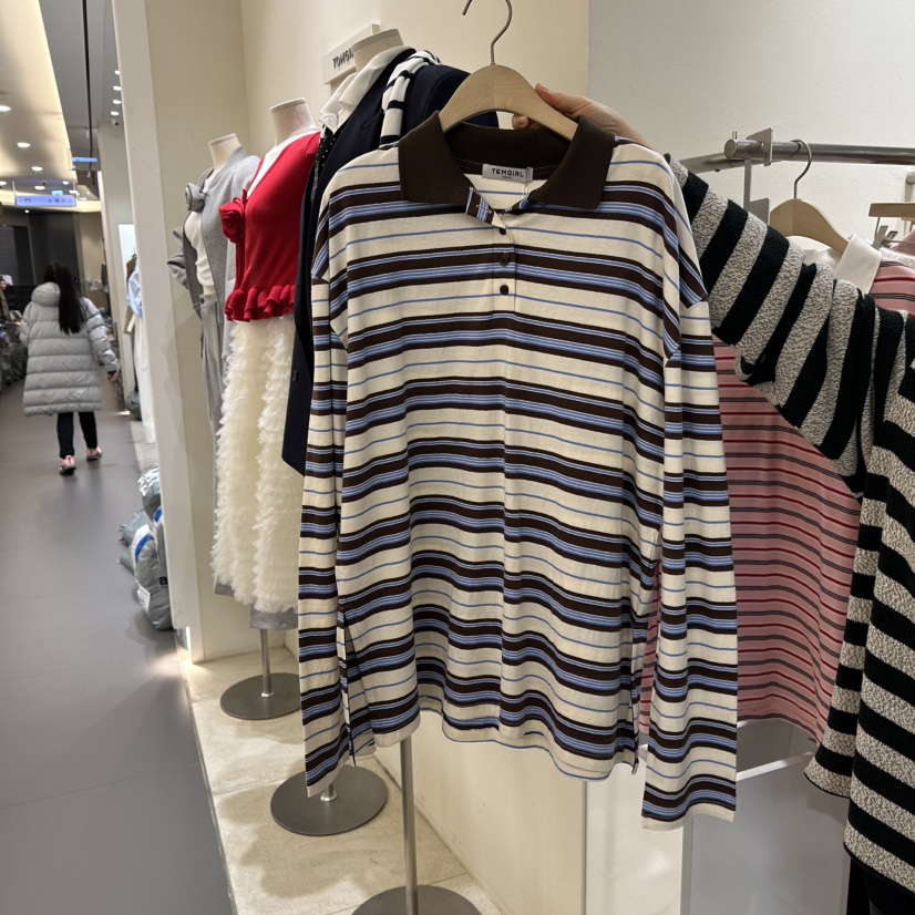 TOMGIRL韓國㊣直郵東大門代購女裝新品熱賣人氣推薦長袖T恤TOMGIRL長袖T恤圖色2