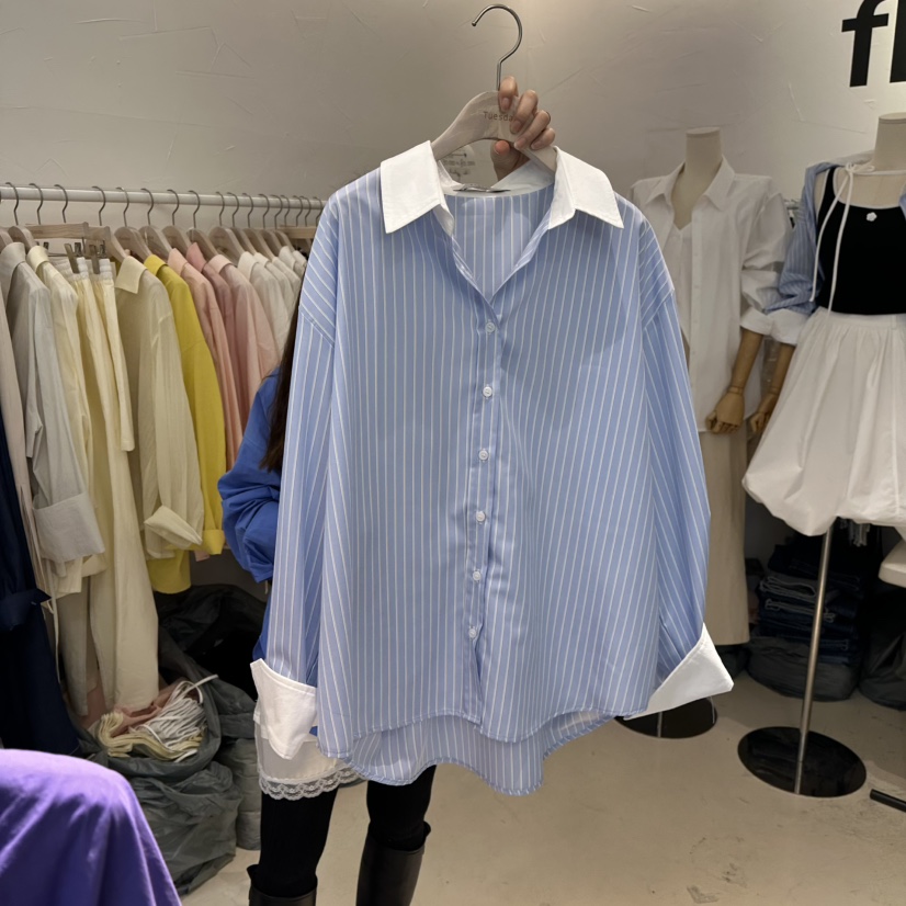 FLORAL韓國㊣直郵東大門代購女裝新品休閑推薦25春夏襯衫蕾絲衫FLORAL襯衫/蕾絲衫