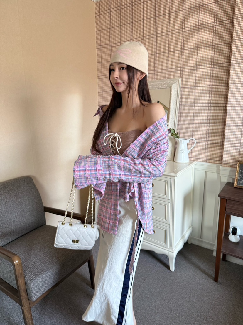 DENVER直郵韓國代購㊣女裝新款休閑時尚熱賣推薦襯衫蕾絲衫DENVER襯衫/蕾絲衫