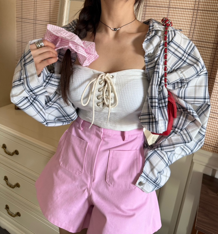 DENVER韓國直郵㊣女裝新品人氣25春夏熱賣職業時尚襯衫蕾絲衫DENVER襯衫/蕾絲衫圖色2