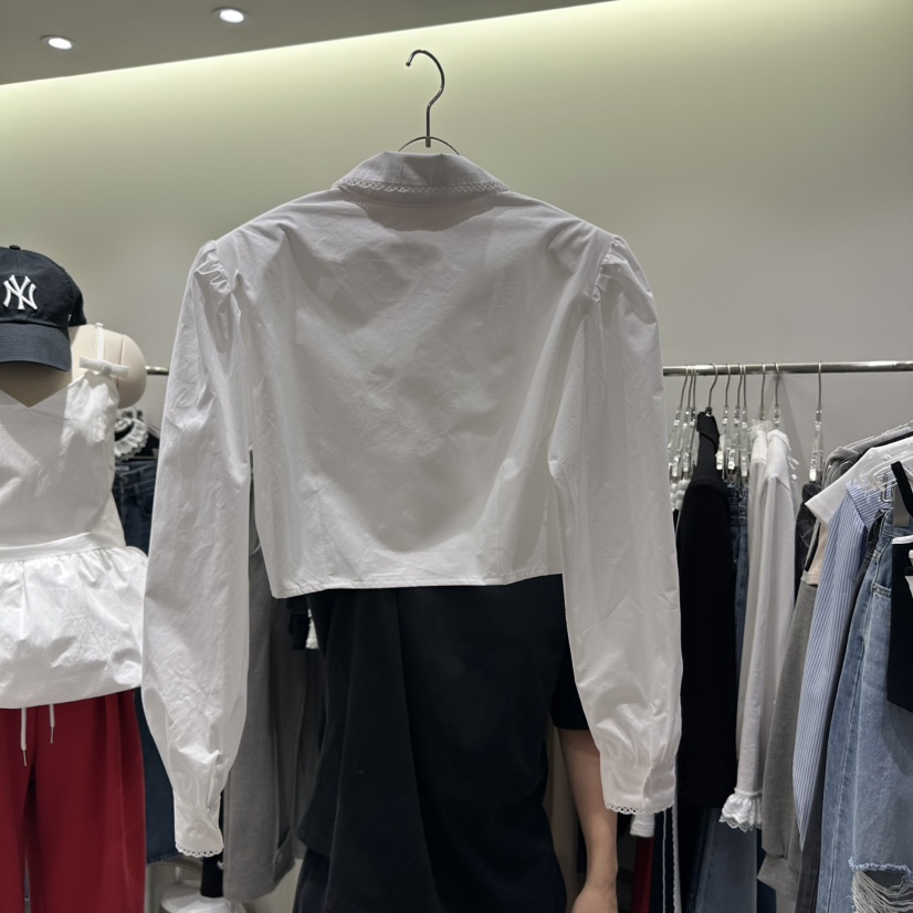 BAIE.38直郵韓國代購㊣女裝新款推薦25春夏職業襯衫蕾絲衫BAIE.38襯衫/蕾絲衫