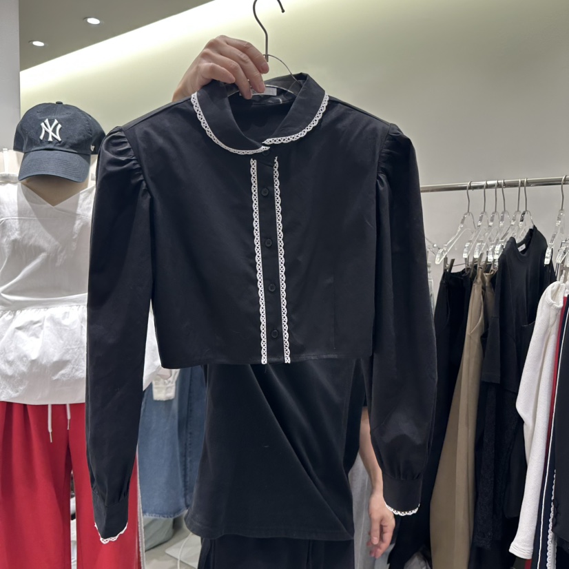 BAIE.38直郵韓國代購㊣女裝新款推薦25春夏職業襯衫蕾絲衫BAIE.38襯衫/蕾絲衫圖色1