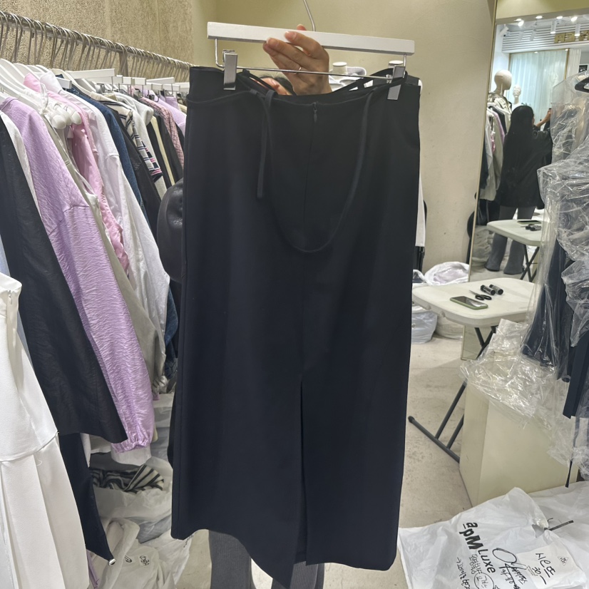 REFLAT韓國直郵㊣東大門實拍女裝新品休閑推薦時尚長裙含腰繩REFLAT長裙
