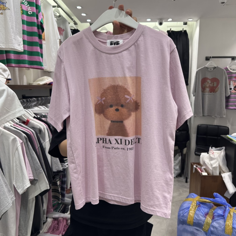 EVE韓國㊣直郵東大門代購女裝新品熱賣休閑25春夏推薦人氣T恤EVET恤圖色2