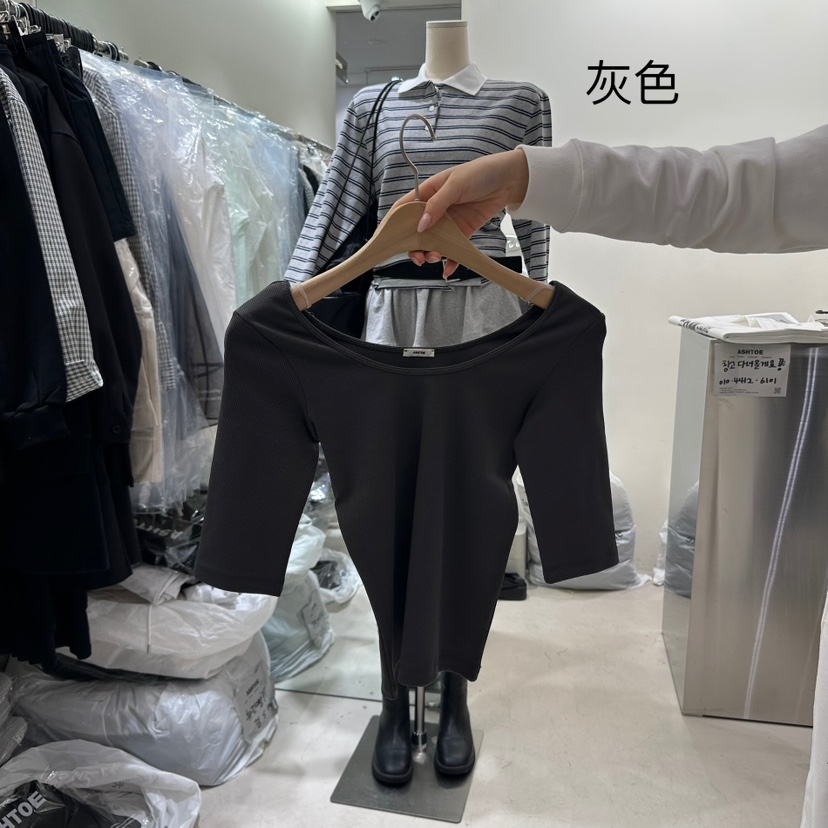 ASHTOE東大門代購女士新品真品25春夏熱賣休閑時尚職業推薦T恤ASHTOET恤圖色2