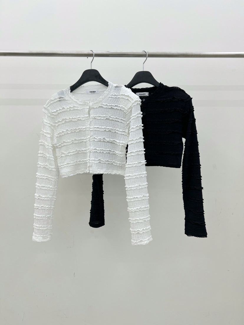 VERANDA韓國代購女士新品時尚休閑25春夏推薦職業長袖T恤開衫VERANDA長袖T恤