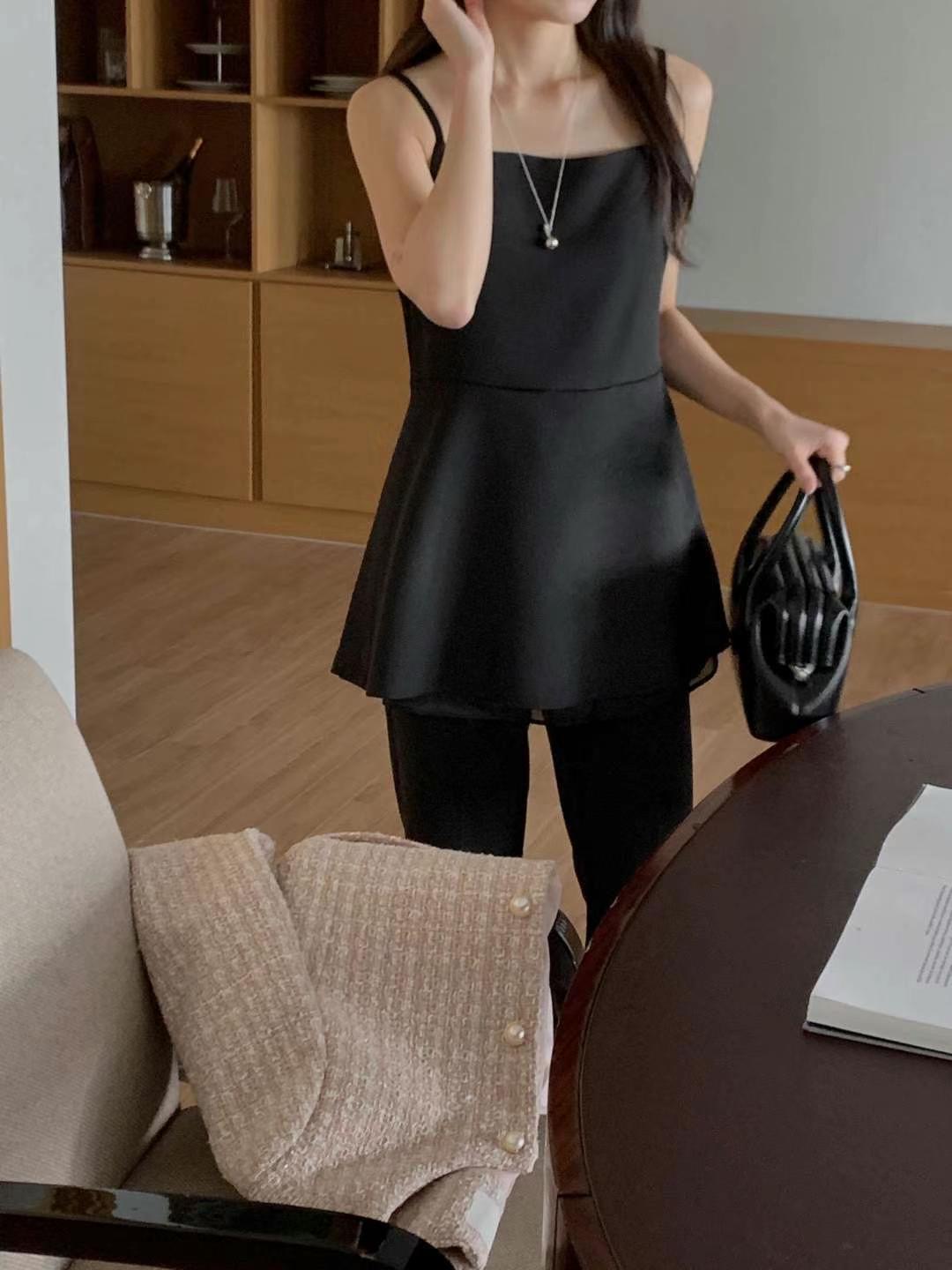 MY YOUNG韓國代購女裝新款職業時尚熱賣人氣休閑真品吊帶背心MY YOUNG兩件起吊帶/背心