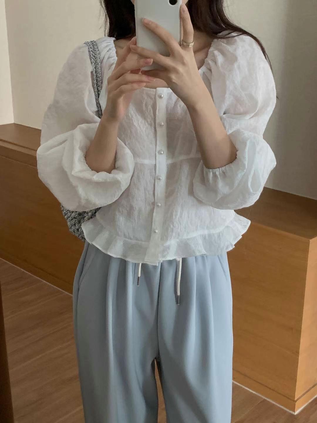 MY YOUNG東大門直郵女士新款人氣時尚真品推薦25春夏襯衫蕾絲衫LEHEVE-MY YOUNG兩件起襯衫/蕾絲衫