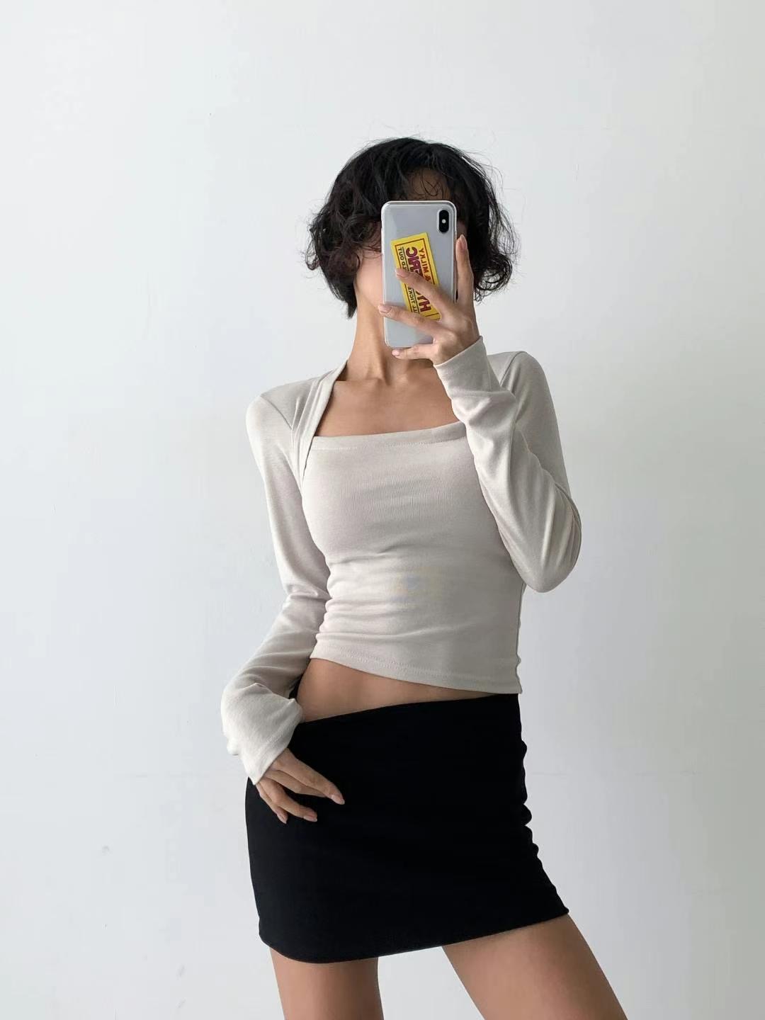 BUSTLING韓國代購女裝新品時尚25春夏推薦真品職業熱賣長袖T恤BUSTLING長袖T恤